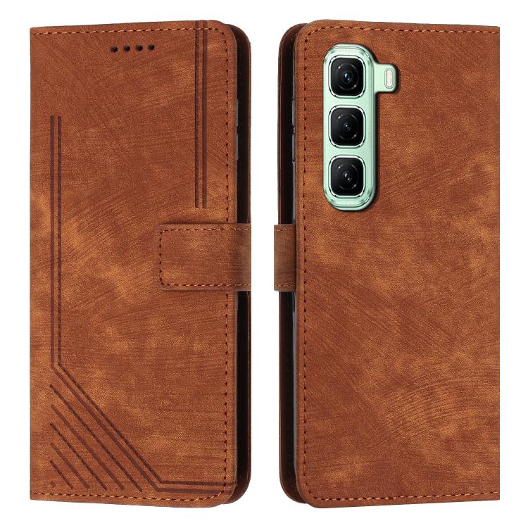 Skin Feel Stripe Pattern Leather Phone Case with Lanyard, For Infinix Hot 70 Pro 5G, For Infinix Hot 70 5G, For Infinix Note Edge 5G, For Infinix Smart 20 4G, For Infinix Note 60 / 60 Pro 5G, For Infinix Hot 60 4G / Hot 60i 4G, For Infinix Hot 60 Pro+ ...