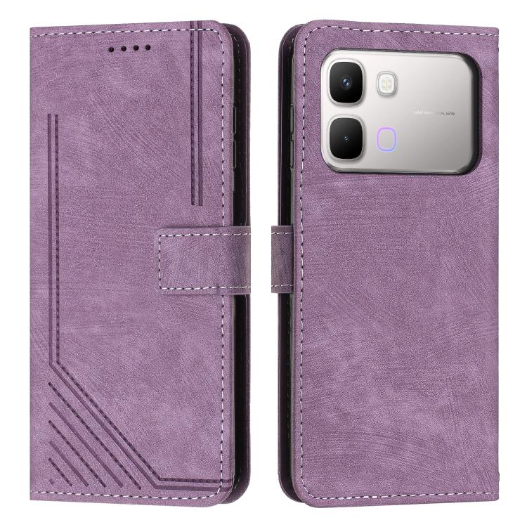 Skin Feel Stripe Pattern Leather Phone Case with Lanyard, For Infinix Hot 70 Pro 5G, For Infinix Hot 70 5G, For Infinix Note Edge 5G, For Infinix Smart 20 4G, For Infinix Note 60 / 60 Pro 5G, For Infinix Hot 60 4G / Hot 60i 4G, For Infinix Hot 60 Pro+ ...