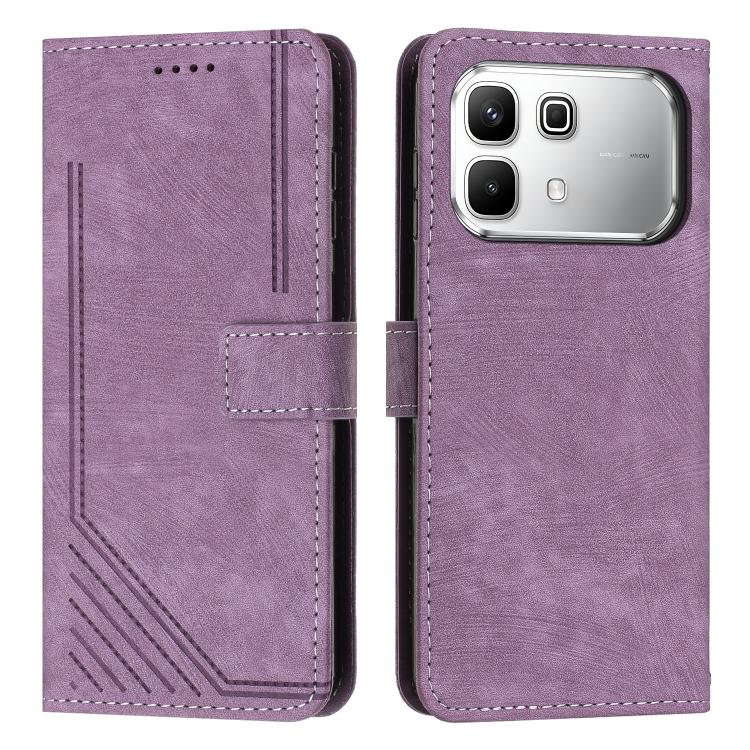 Skin Feel Stripe Pattern Leather Phone Case with Lanyard, For Infinix Hot 70 Pro 5G, For Infinix Hot 70 5G, For Infinix Note Edge 5G, For Infinix Smart 20 4G, For Infinix Note 60 / 60 Pro 5G, For Infinix Hot 60 4G / Hot 60i 4G, For Infinix Hot 60 Pro+ ...
