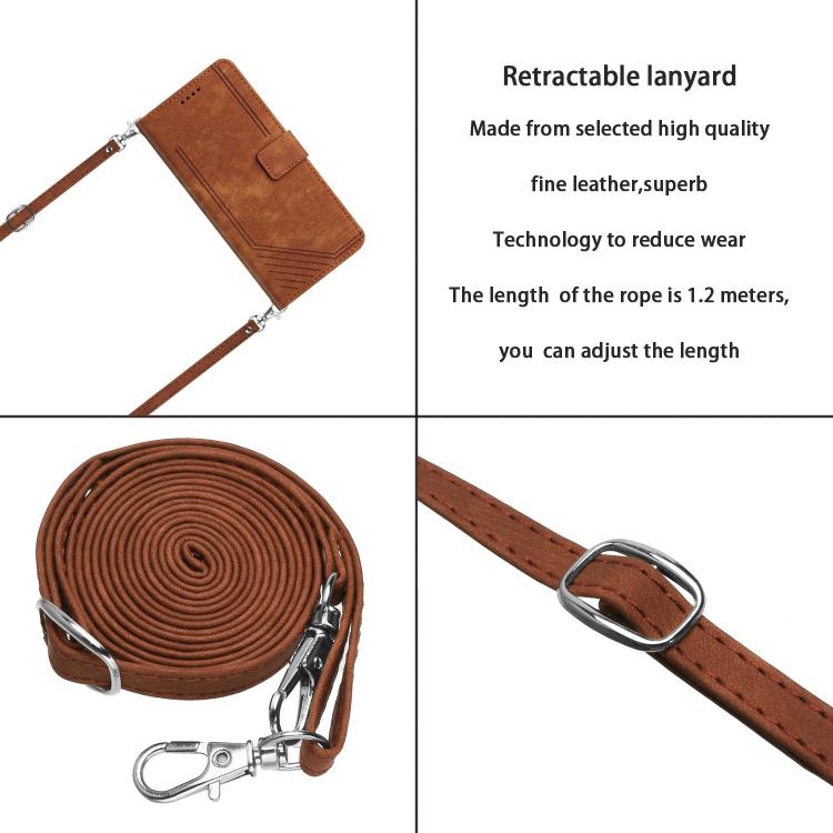 Skin Feel Stripe Pattern Leather Phone Case with Lanyard, For Infinix Hot 70 Pro 5G, For Infinix Hot 70 5G, For Infinix Note Edge 5G, For Infinix Smart 20 4G, For Infinix Note 60 / 60 Pro 5G, For Infinix Hot 60 4G / Hot 60i 4G, For Infinix Hot 60 Pro+ ...