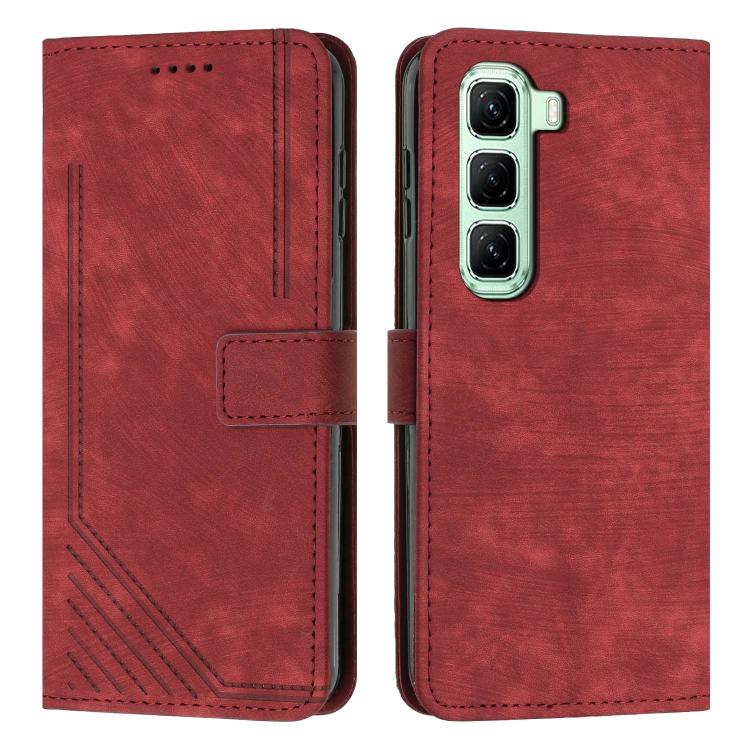 Skin Feel Stripe Pattern Leather Phone Case with Lanyard, For Infinix Hot 70 Pro 5G, For Infinix Hot 70 5G, For Infinix Note Edge 5G, For Infinix Smart 20 4G, For Infinix Note 60 / 60 Pro 5G, For Infinix Hot 60 4G / Hot 60i 4G, For Infinix Hot 60 Pro+ ...