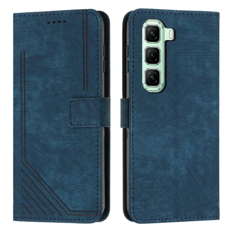 Skin Feel Stripe Pattern Leather Phone Case with Lanyard, For Infinix Hot 70 Pro 5G, For Infinix Hot 70 5G, For Infinix Note Edge 5G, For Infinix Smart 20 4G, For Infinix Note 60 / 60 Pro 5G, For Infinix Hot 60 4G / Hot 60i 4G, For Infinix Hot 60 Pro+ ...