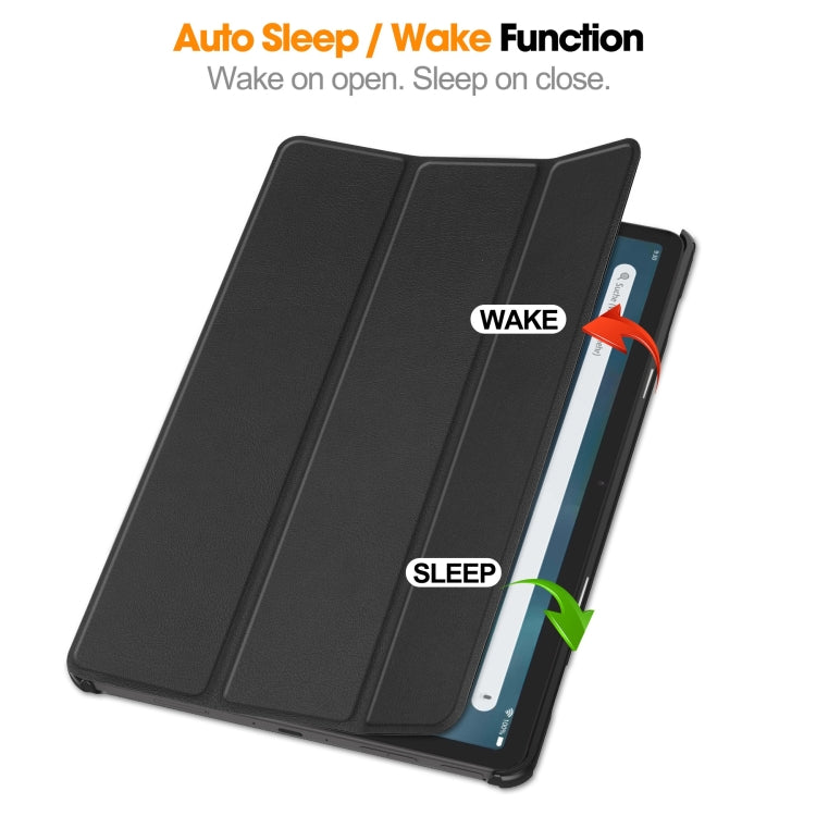 Black 3-fold smart tablet case with auto sleep/wake stand function