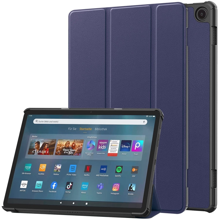 Purple 3-fold smart tablet case with folio stand and tablet back cover
