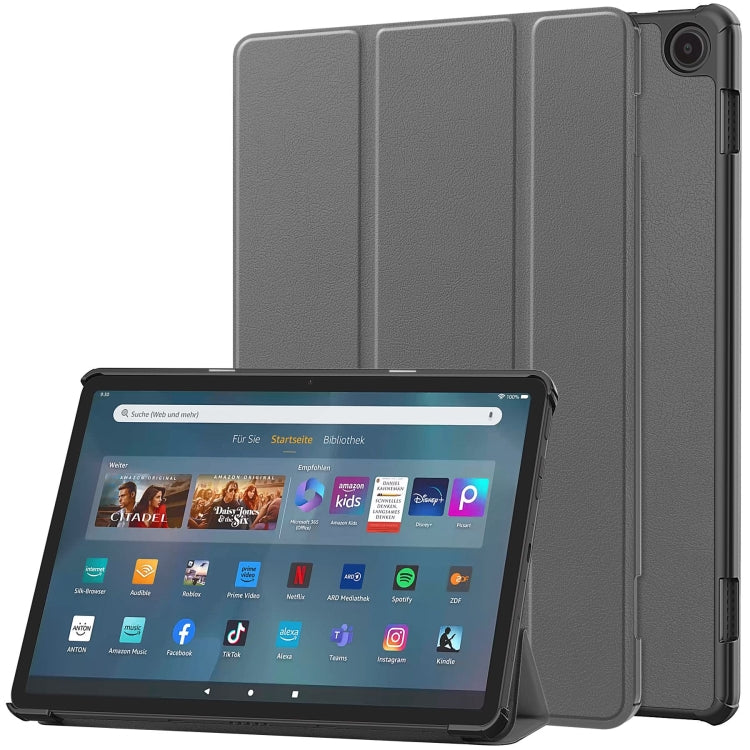 Grey 3-fold smart tablet case with folio stand for tablet viewing