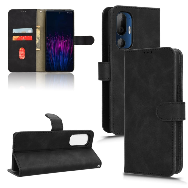 Black magnetic folio leather phone case with flip cover and stand