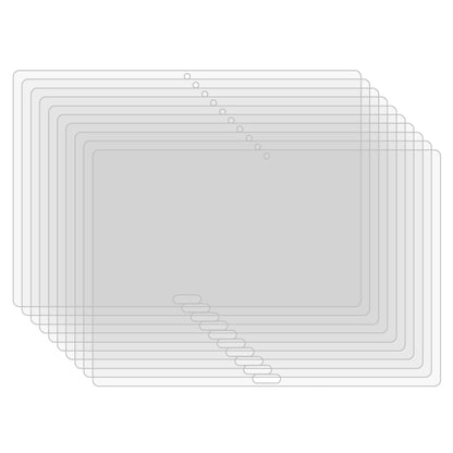 Clear tempered glass tablet screen protectors, stacked pack