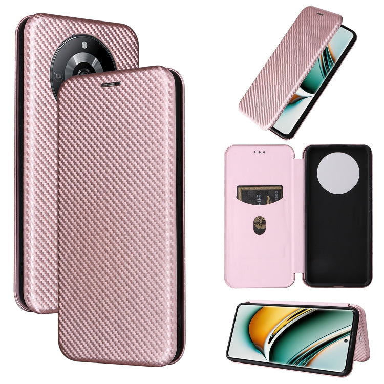 Carbon fiber textured flip leather phone case, beige pink with card window