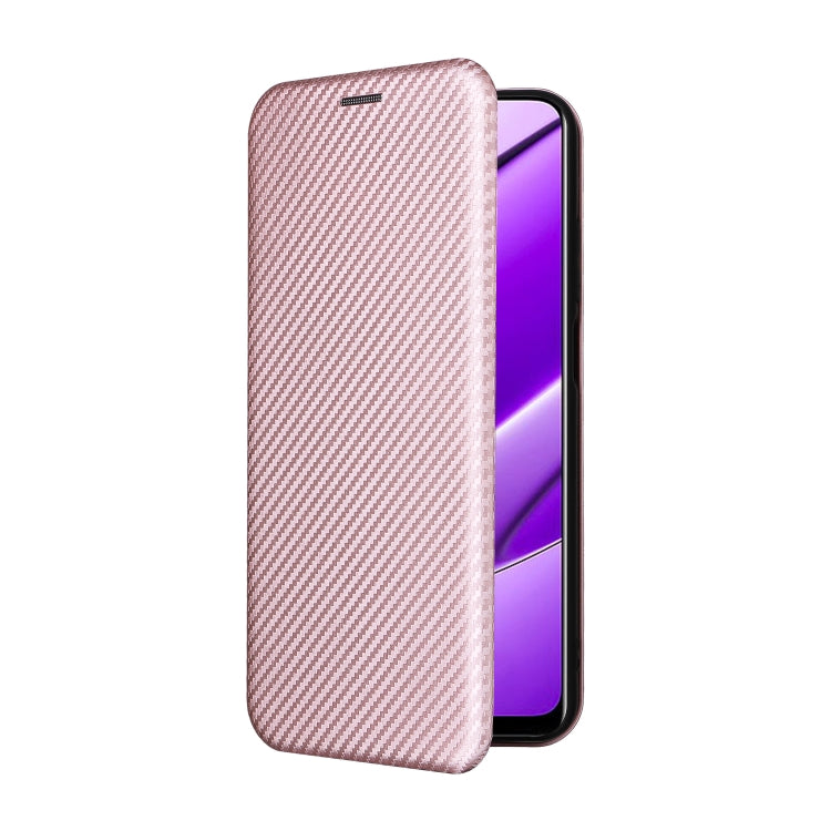 Pink carbon-fiber texture flip phone case, front cover with full camera openings