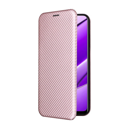 Pink carbon-fiber texture flip phone case, front cover with full camera openings
