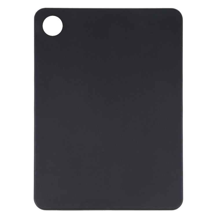 Frosted black TPU tablet case front with circular top-left cutout