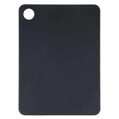 Frosted black TPU tablet case front with circular top-left cutout