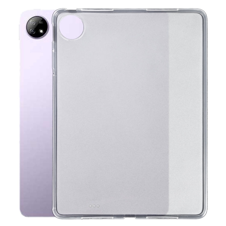 Frosted clear TPU tablet case with camera cutout and circular top hole