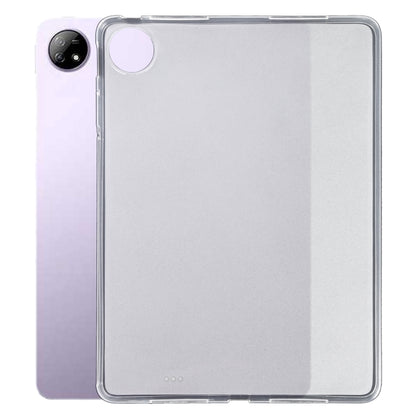 Frosted clear TPU tablet case with camera cutout and circular top hole