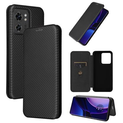Black carbon fiber texture flip leather phone case with card slot cover