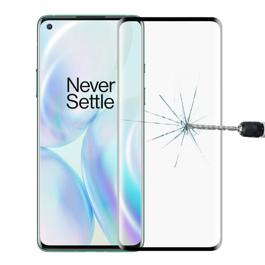 Tempered glass screen protector film with curved edges on a smartphone screen