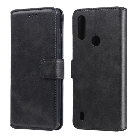 Black flip phone wallet case with textured PU, card slots, and magnetic closure