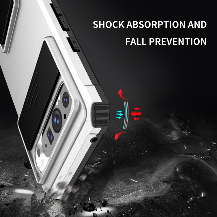 White phone case with shock protection design near camera cutout