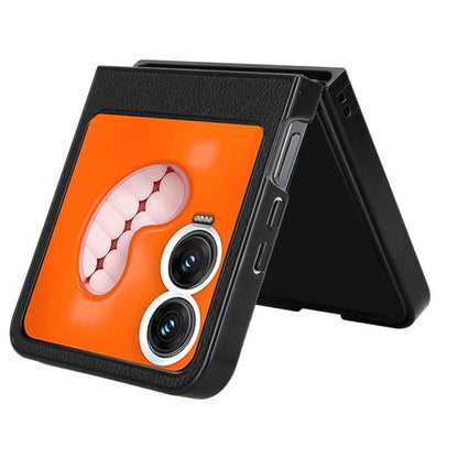 Black litchi-texture card slot back cover phone case with kickstand and camera cutouts