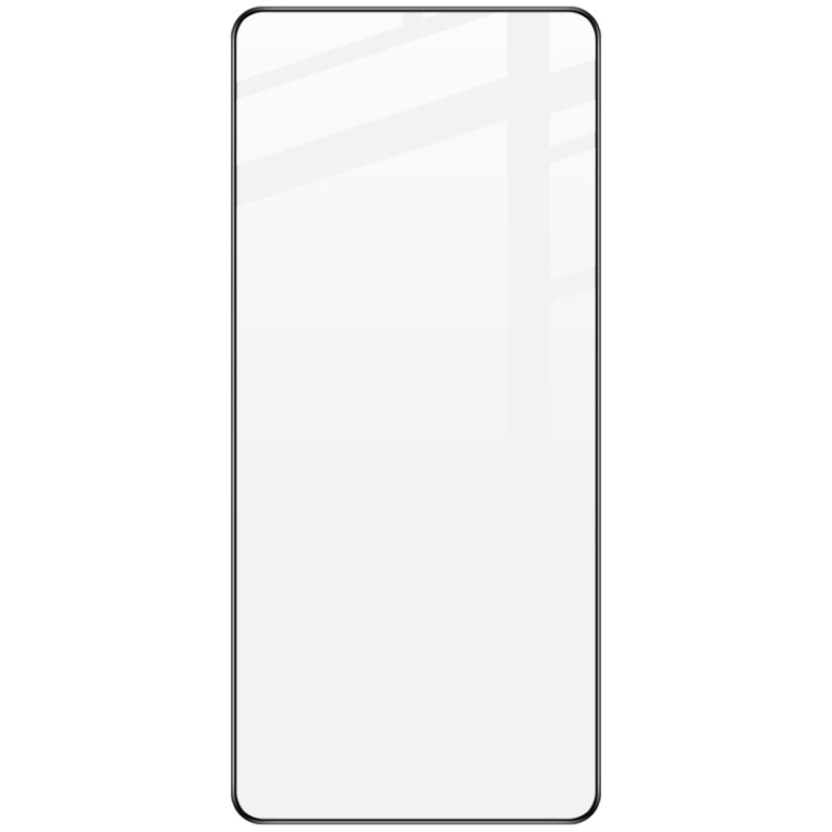 Tempered glass screen protector film with black edge frame, front view