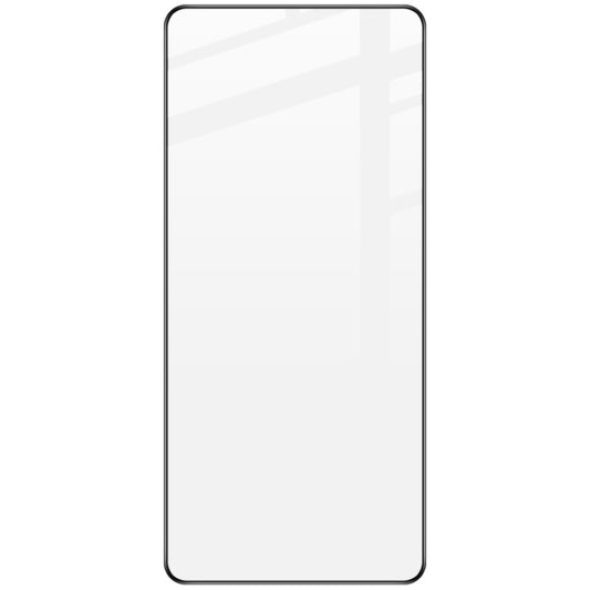 Tempered glass screen protector film with black edge frame, front view