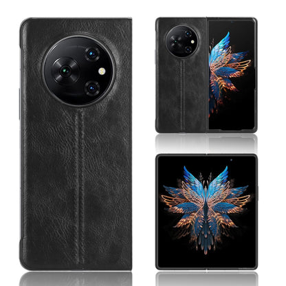 Textured flip phone case with circular camera cutouts, black front and back views