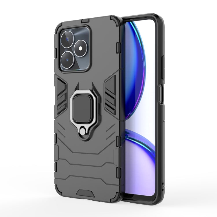 Charcoal magnetic ring holder rugged phone case with raised camera edges