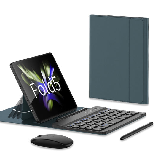 Green folio-style case with Bluetooth keyboard, pen, and mouse set