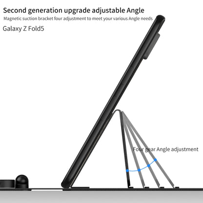 Adjustable kickstand for folio Bluetooth keyboard with multiple viewing angles