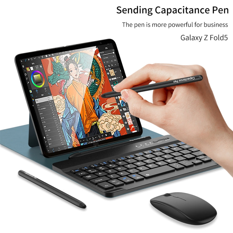 Bluetooth keyboard with capacitive stylus pen and mouse, hand drawing on tablet