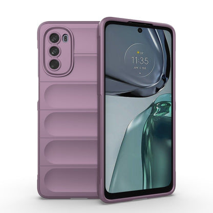 Purple TPU phone case with ridged grip and dual camera cutouts