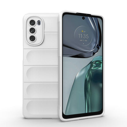 White TPU phone case with ridged grip and dual camera cutouts