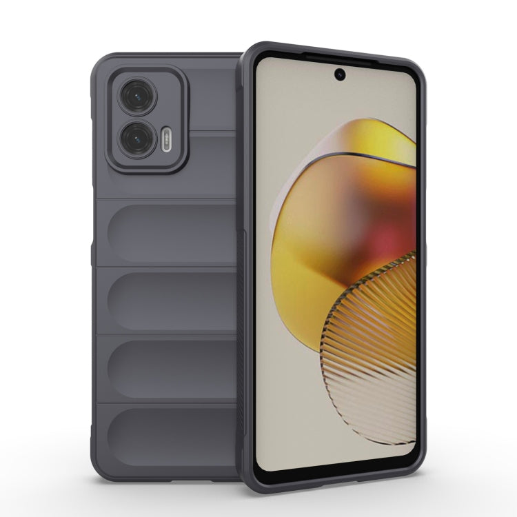 Dark gray rugged phone case with camera cutouts and textured grip panels