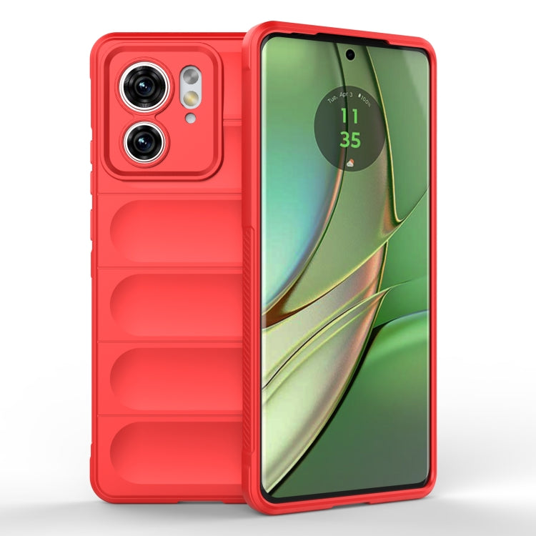 Red TPU phone case with raised camera cover and protective front bezel