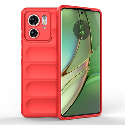 Red TPU phone case with raised camera cover and protective front bezel