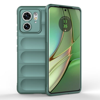Dark green TPU phone case with raised camera cover and protective front bezel
