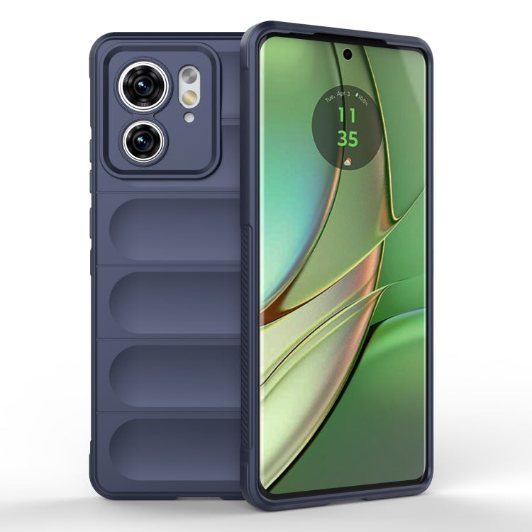Navy rugged phone case with camera cutouts and textured grip panels