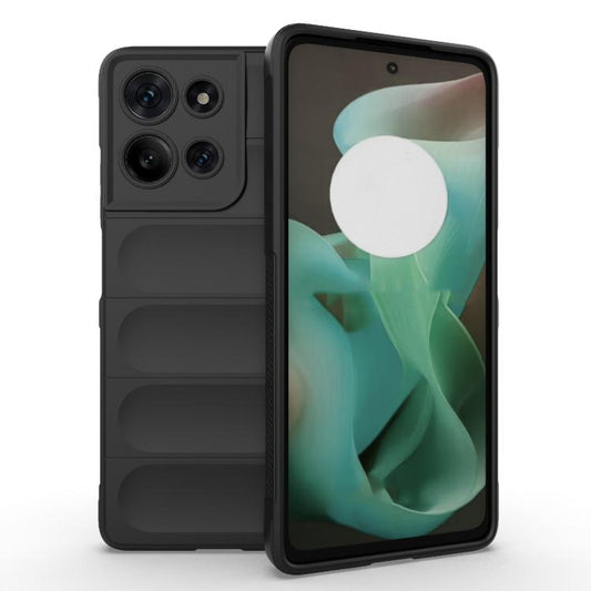 Black TPU and flannel phone case with raised camera cutouts and slim protective frame