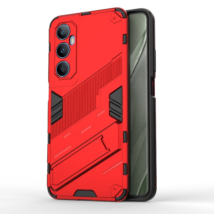 Red armored phone case with textured grip and shockproof bumper, for smartphone