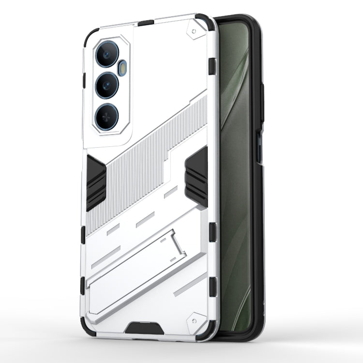 White armored phone case with textured grip and shockproof bumper, for smartphone