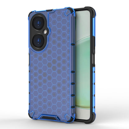 Shockproof honeycomb phone case with TPU frame, blue hex pattern, for Huawei nova 11i