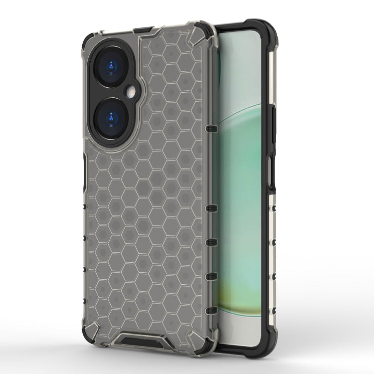 Shockproof honeycomb phone case, dark gray hex pattern with TPU bumper, for Huawei nova 11i