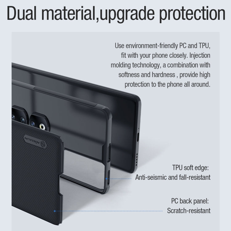 NILLKIN dual-material magnetic phone case with textured back and raised side edges