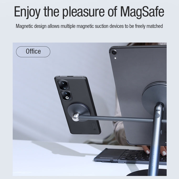 NILLKIN magnetic phone case with circular MagSafe-style ring on textured black back