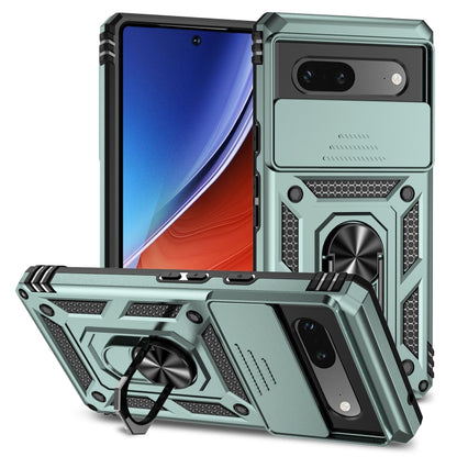 Sliding Camshield holder phone case with kickstand ring, armored, dark green