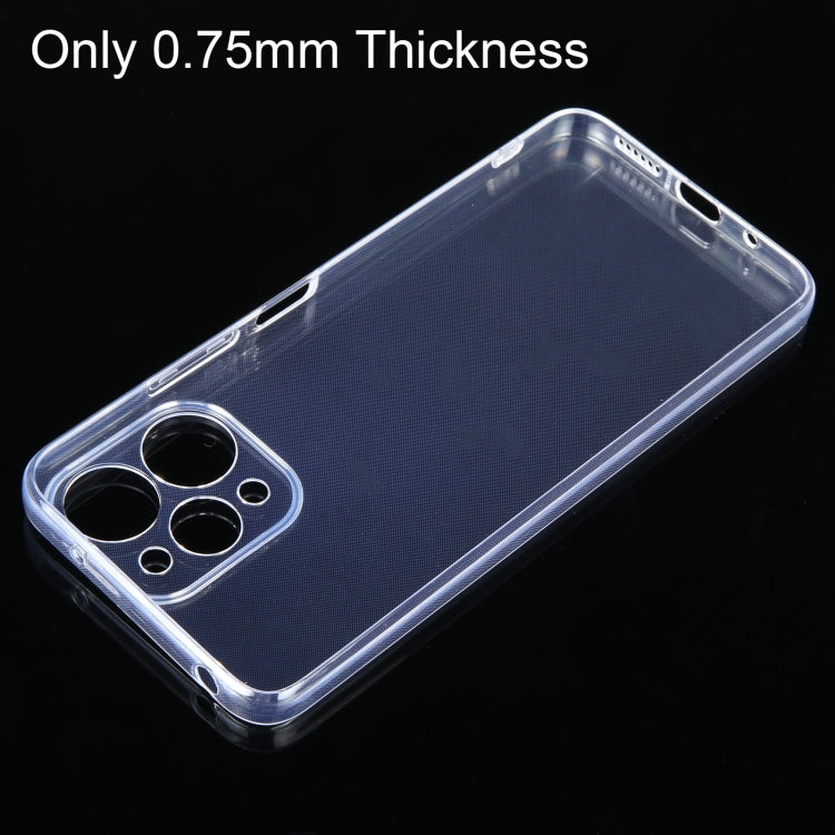 Ultra-thin transparent TPU phone case with port and camera cutouts for Xiaomi Redmi 12