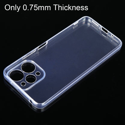 Ultra-thin transparent TPU phone case with port and camera cutouts for Xiaomi Redmi 12