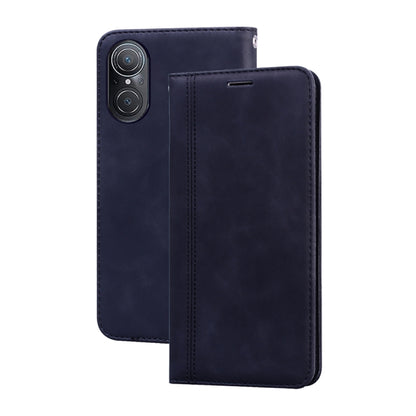 Black PU phone case with horizontal flip cover and camera cutout, front view.