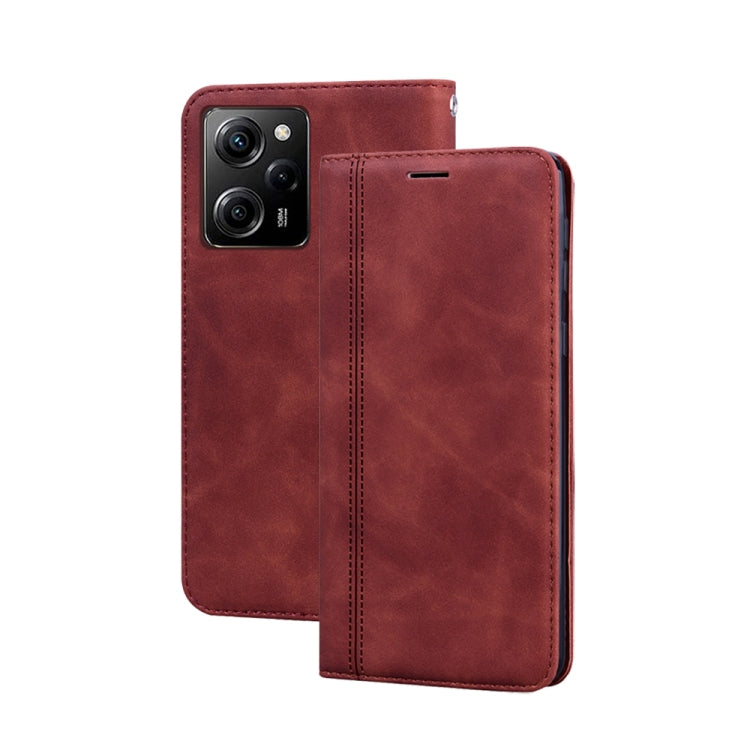 PU magnetic flip phone case, brown faux leather with camera cutout and flip cover