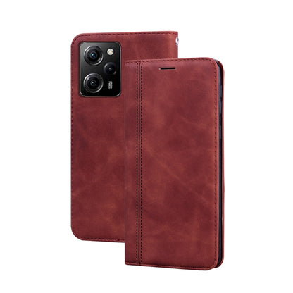 PU magnetic flip phone case, brown faux leather with camera cutout and flip cover